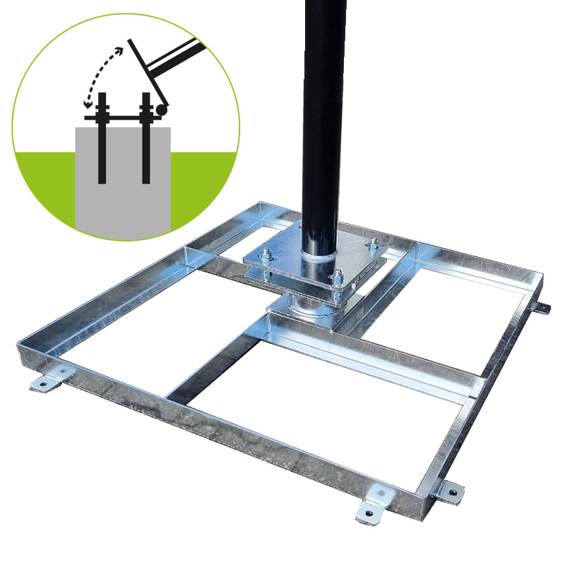 Masten met verplaatsbaar frame